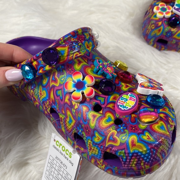 🎶[ Crocs ] Limited Edition Neon Purple Classic Lisa Frank Clog - Picture 6 of 15